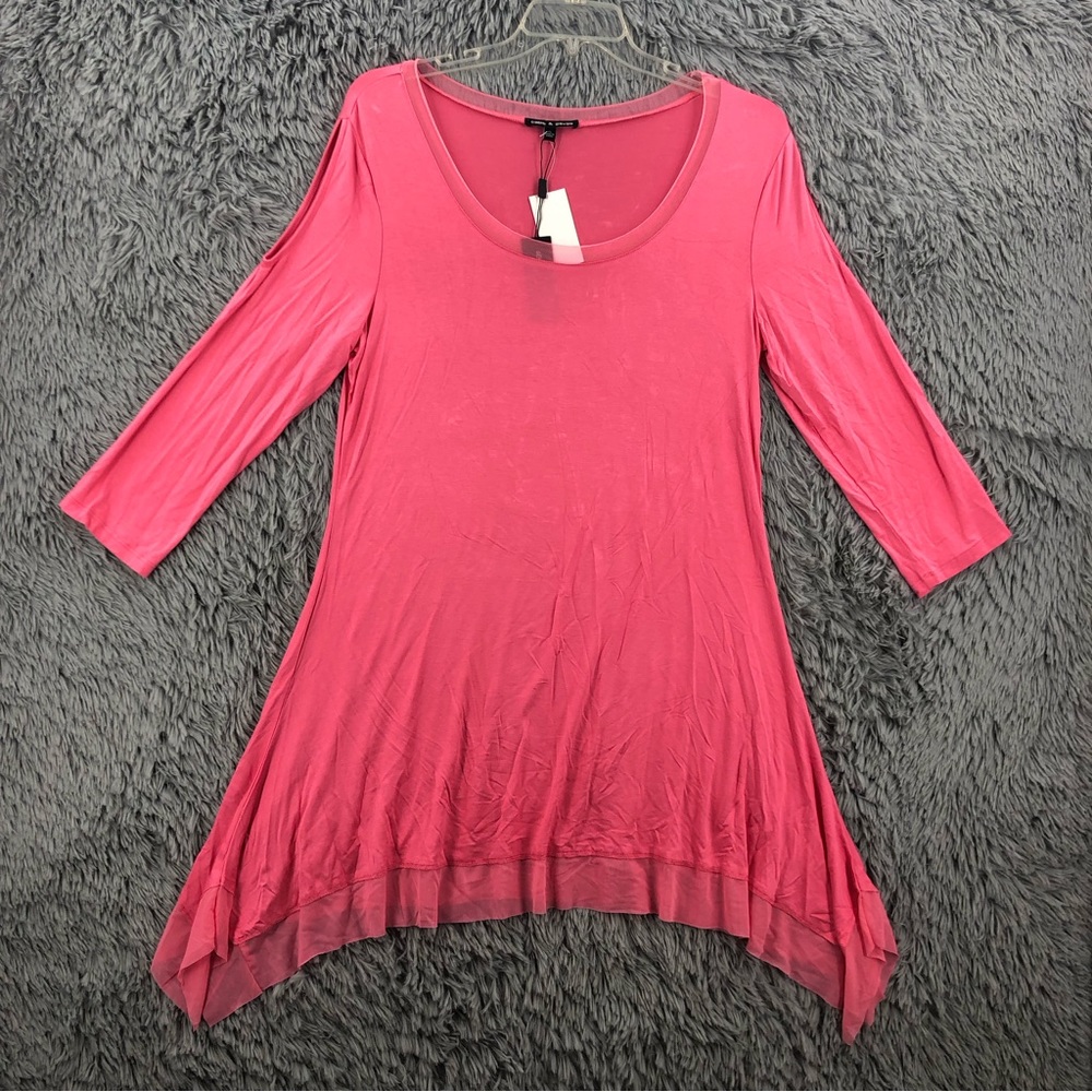 Cable & Gauge Dress Womens XL NWT Pink Shark Bite Pink Mess Trim